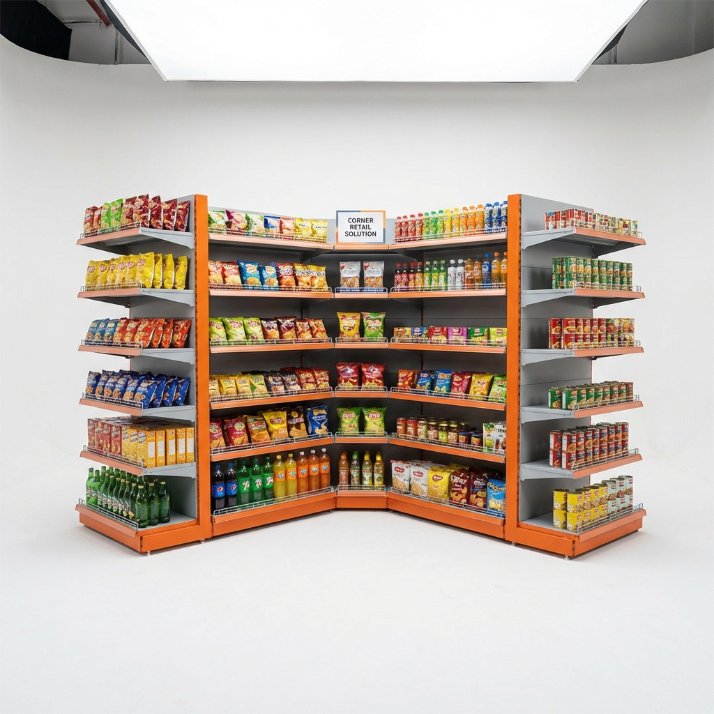 Supermarket corner rack specifications - AK Racks Madurai