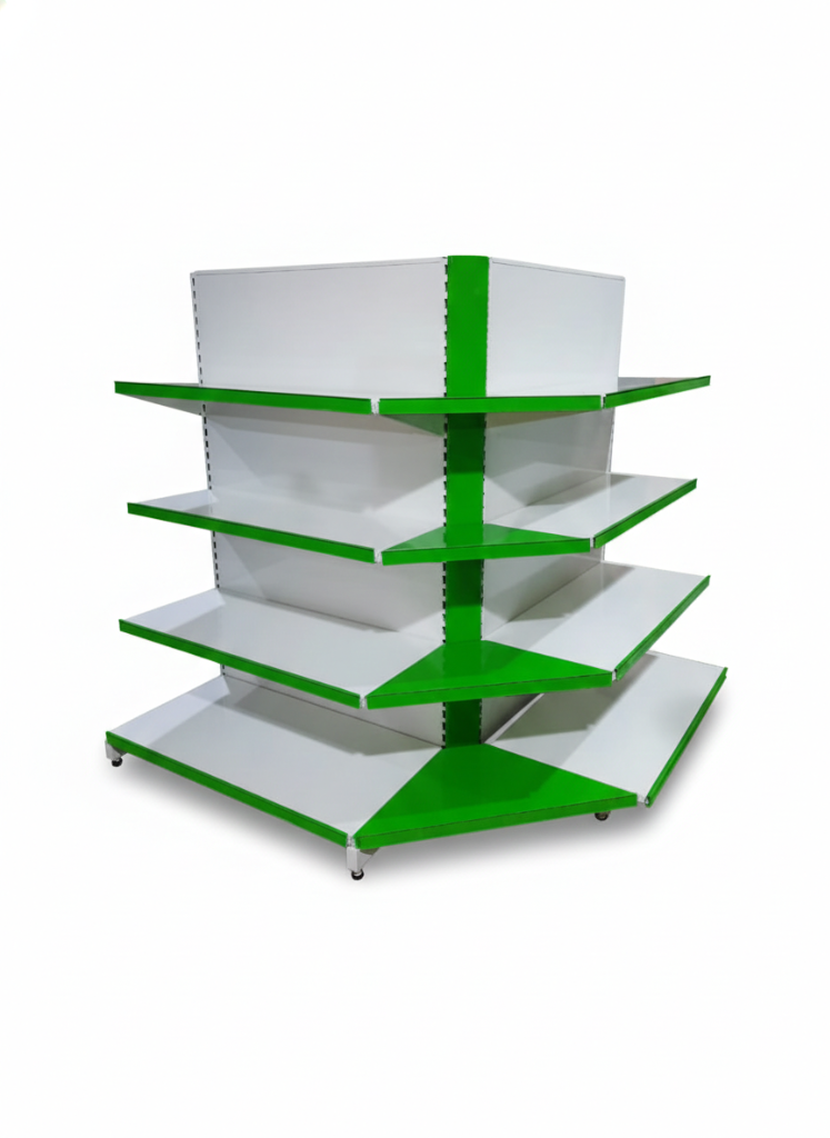 Reverse Corner Rack - Supermarket rack manufacturer Madurai